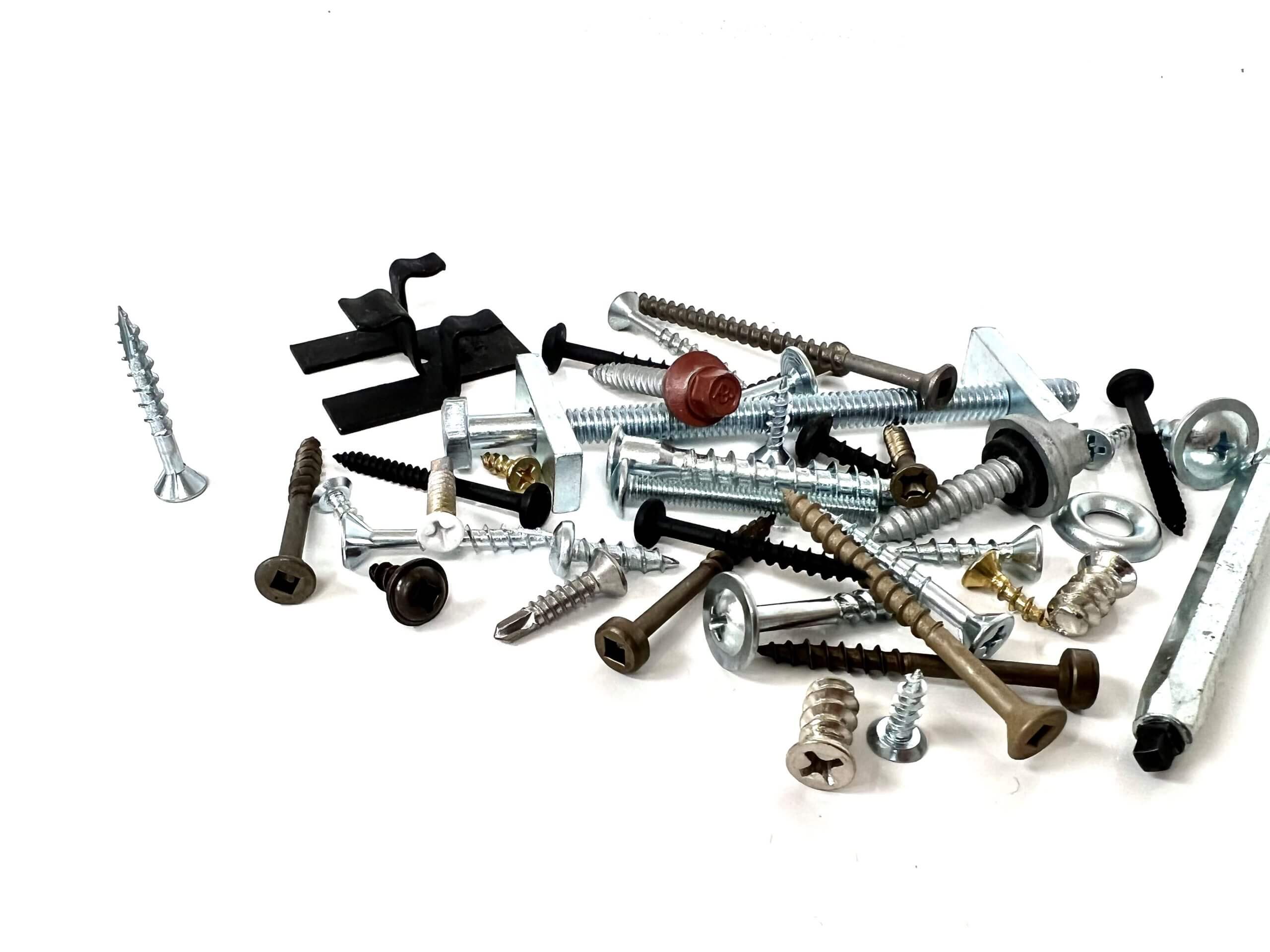 a photo of a bunch of different types of screws and drill bits